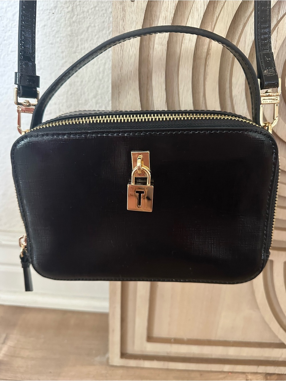 Ted Baker Teena Black Crossbody Bag with Gold Hardware